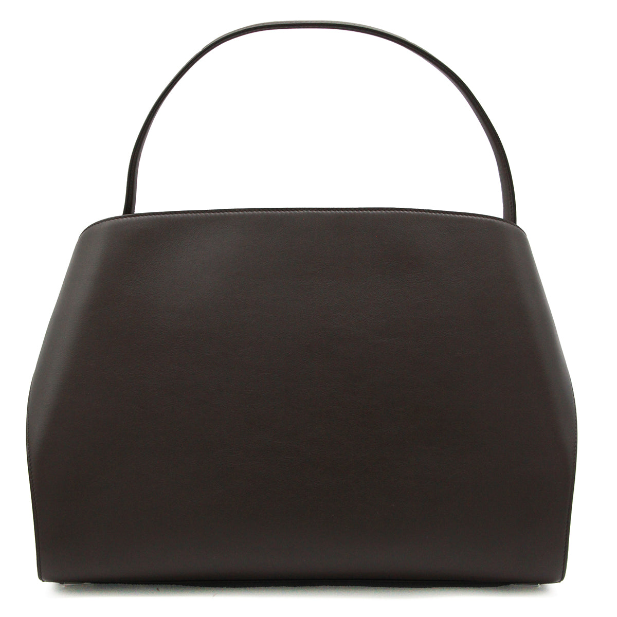 DEEP BROWN LEATHER HUG TOTE BAG
