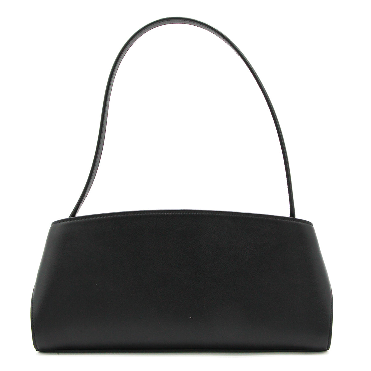 BLACK LEATHER HUG SH EAST WEST SHOULDER BAG