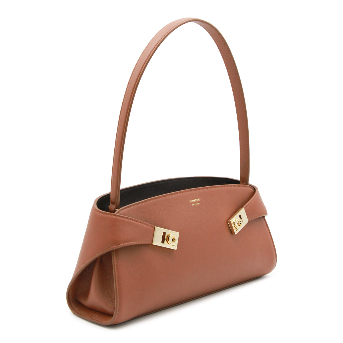 COGNAC LEATHER HUG MINI SHOULDER BAG