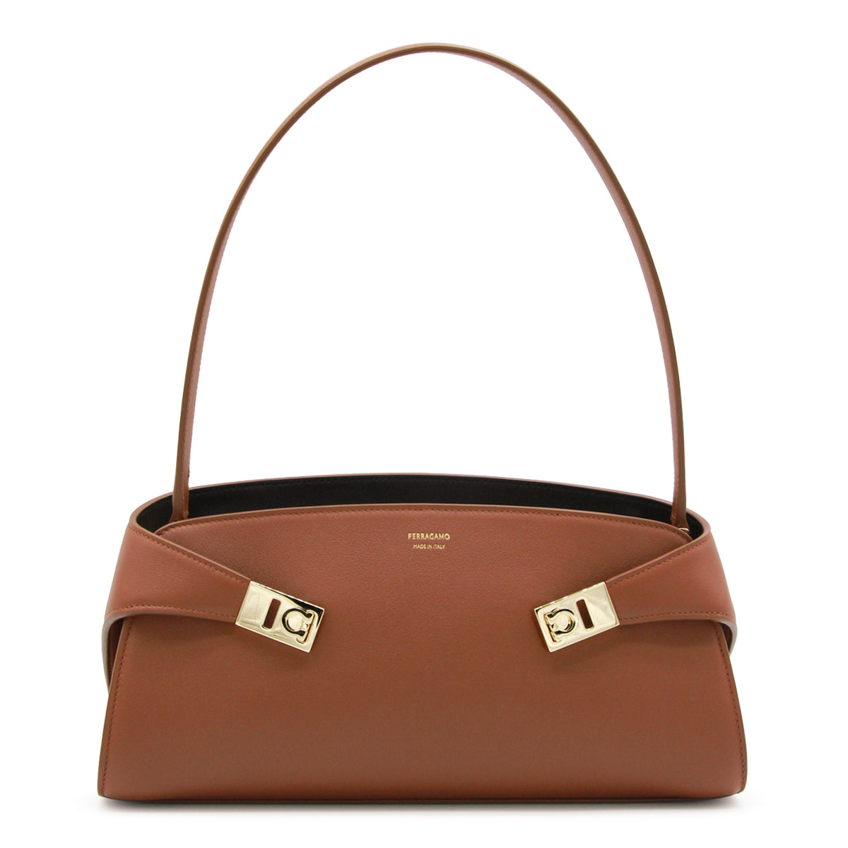 COGNAC LEATHER HUG MINI SHOULDER BAG
