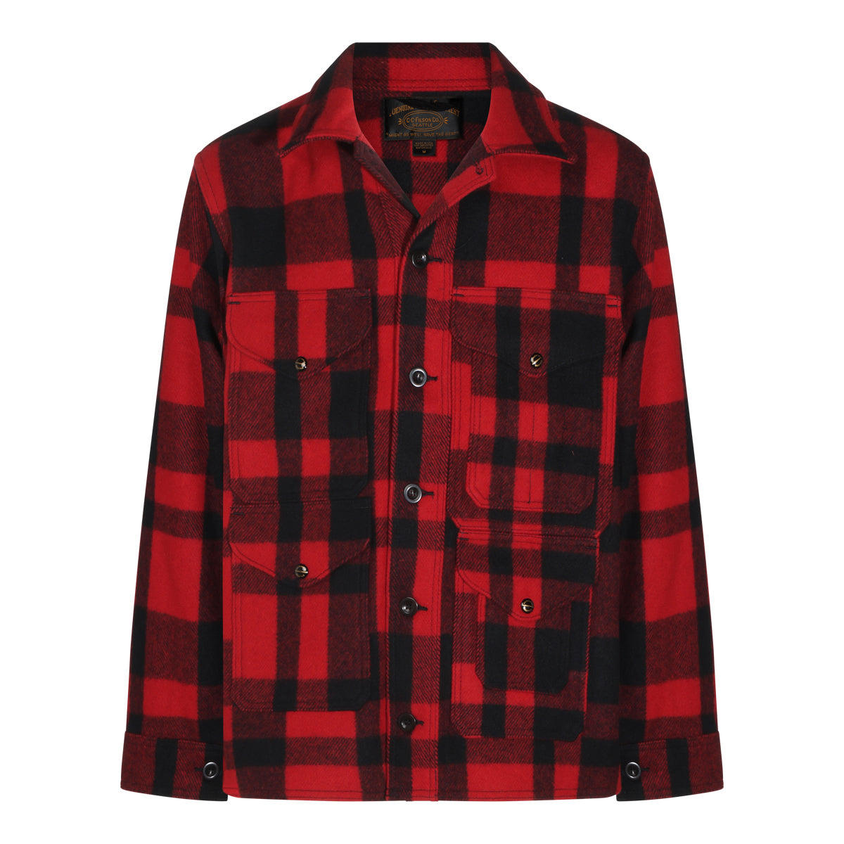 RED AND BLACK WOOL CASUAL JACKET
