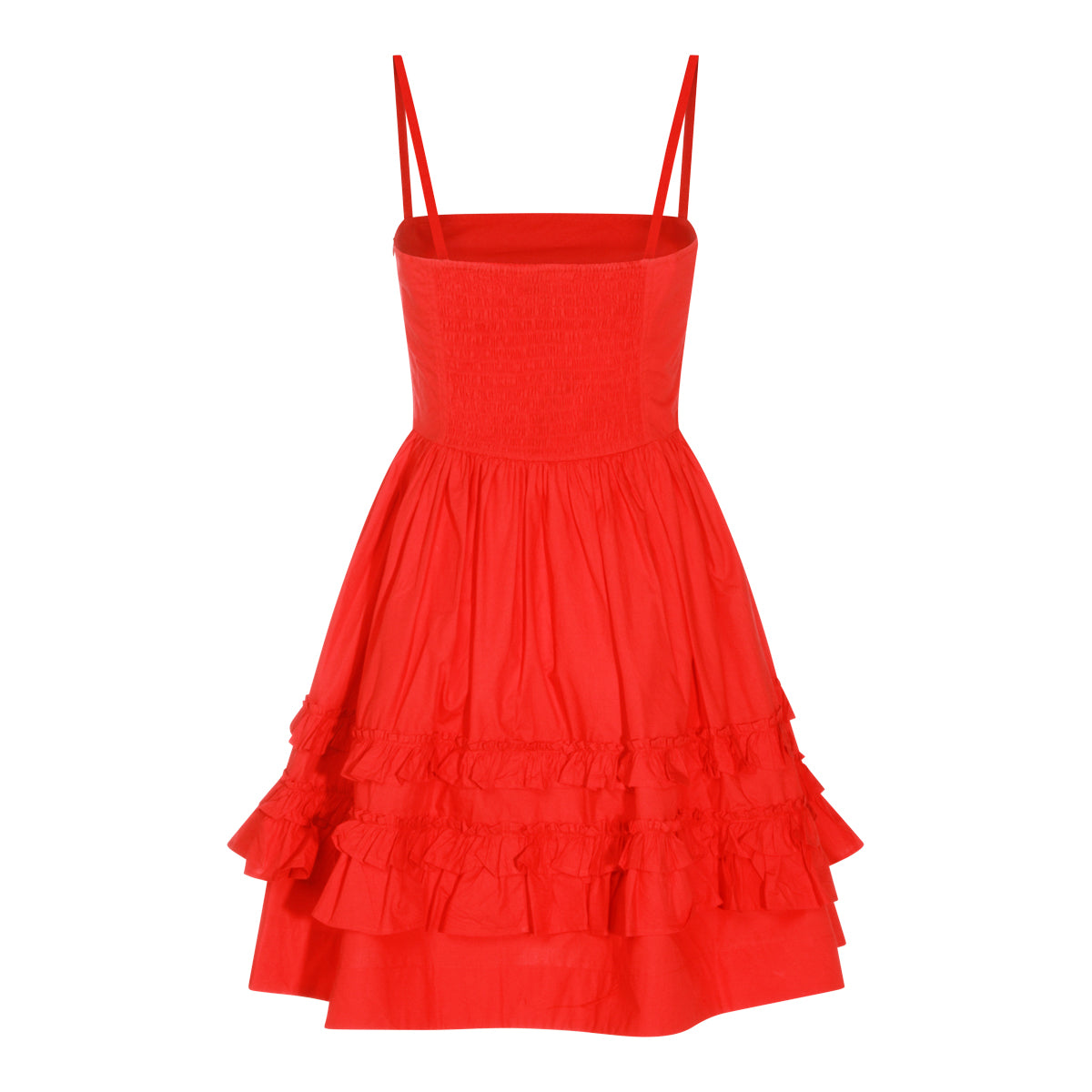 RACING RED COTTON DRESS