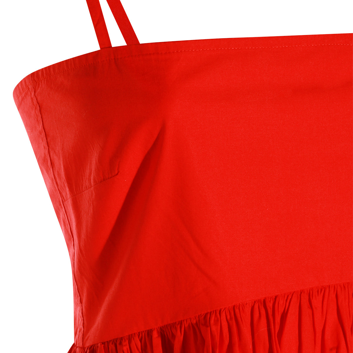 RACING RED COTTON DRESS