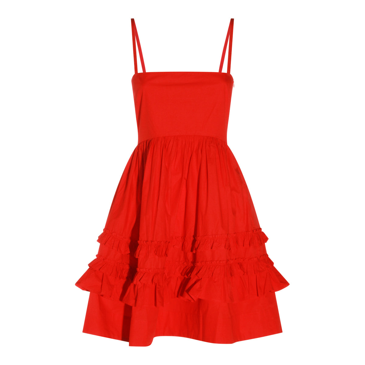 RACING RED COTTON DRESS