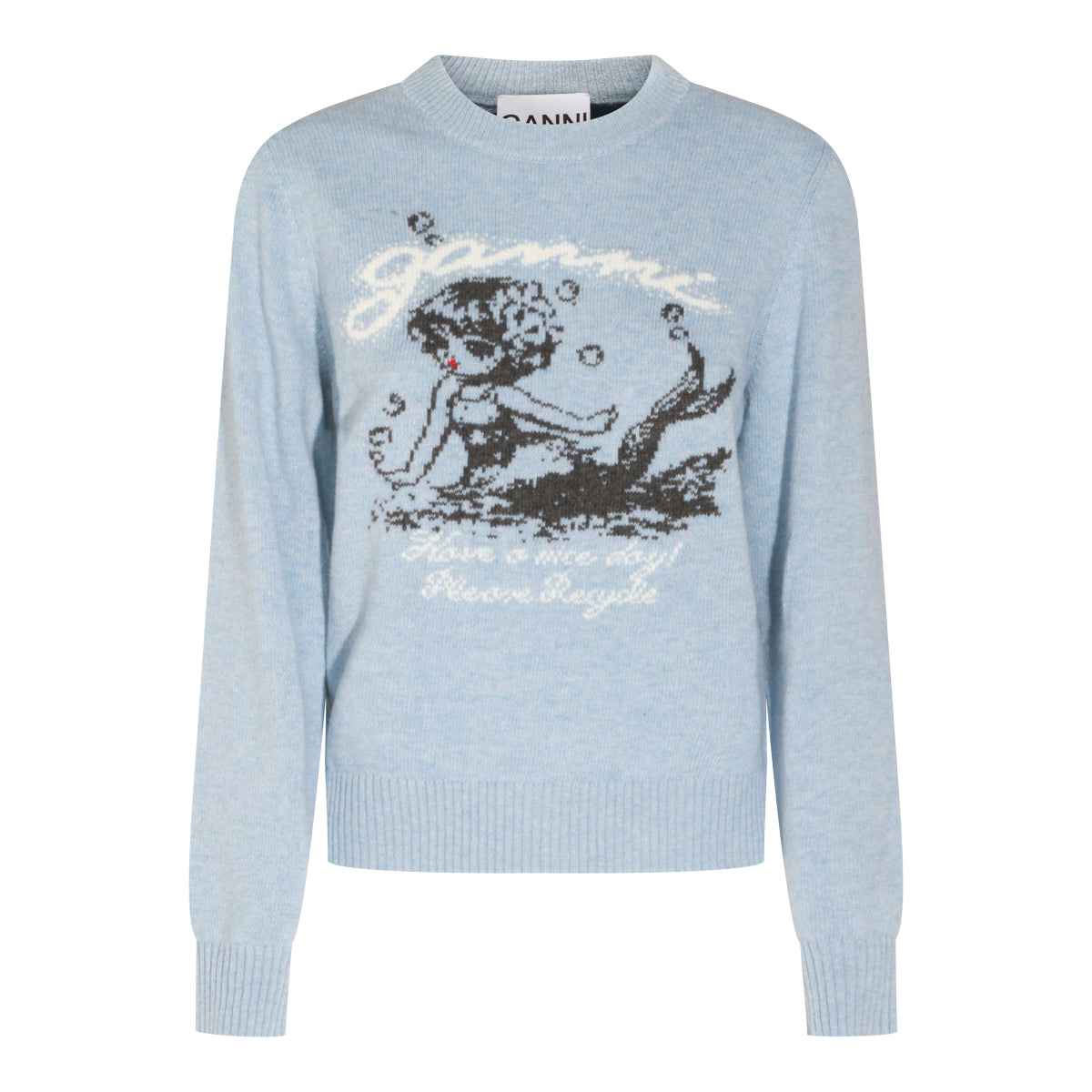 SOFT CHAMBRAY WOOL BLEND SWEATER