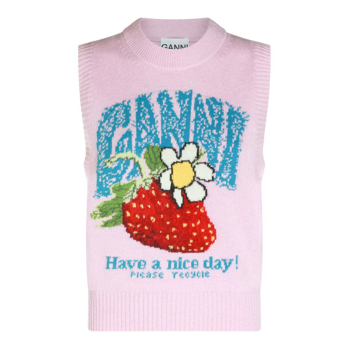 CHALK PINK WOOL VEST KNITWEAR