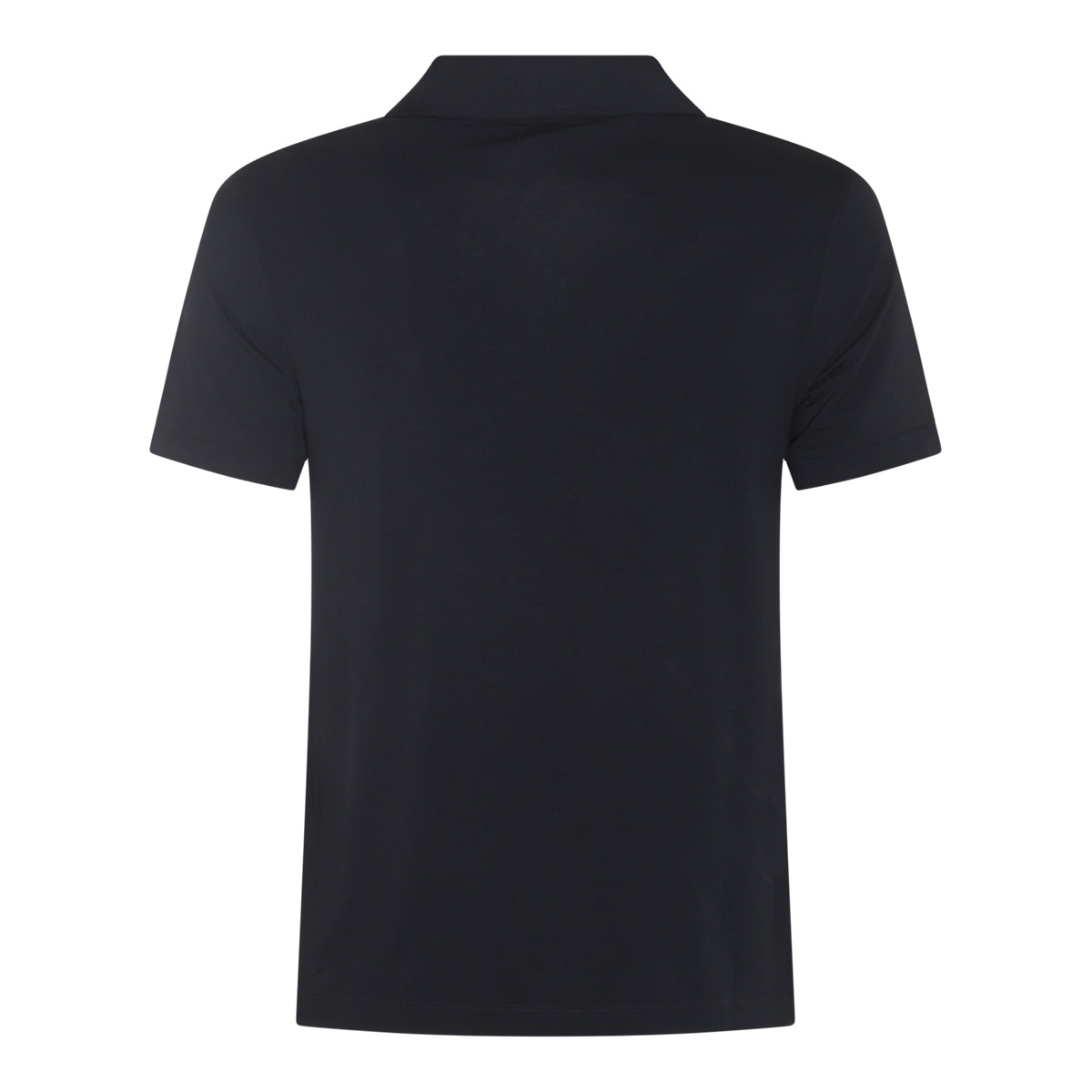 BLACK VISCOSE POLO SHIRT