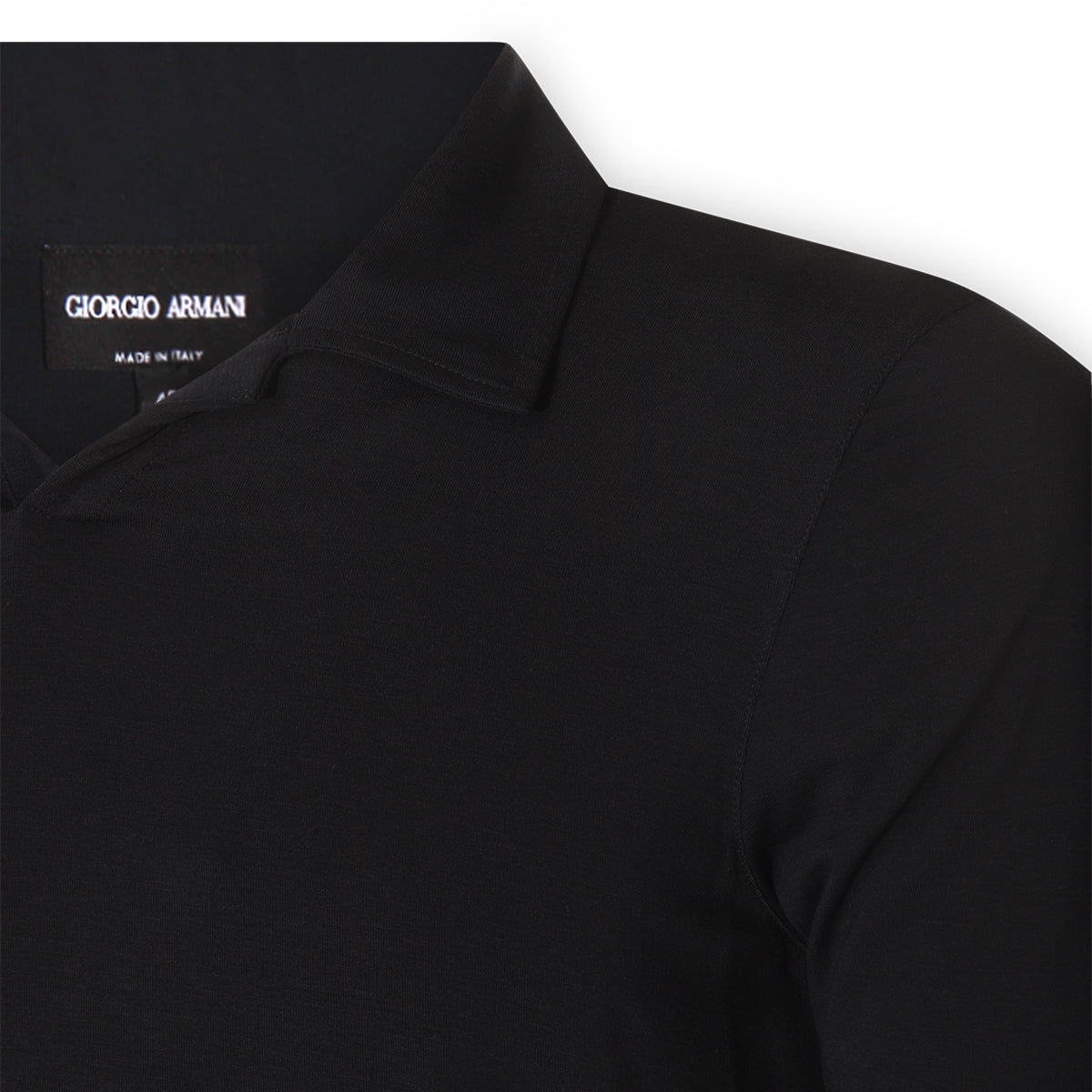BLACK VISCOSE POLO SHIRT