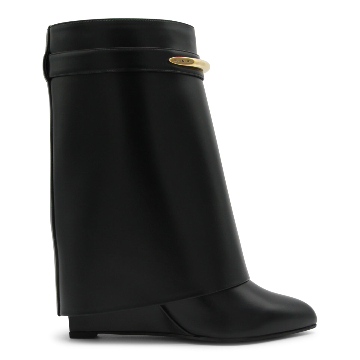 BLACK LEATHER SHARK BOOTS