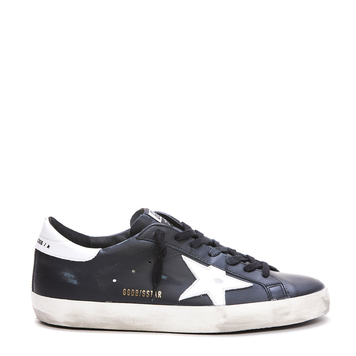 BLACK LEATHER SUPERSTAR SNEAKERS