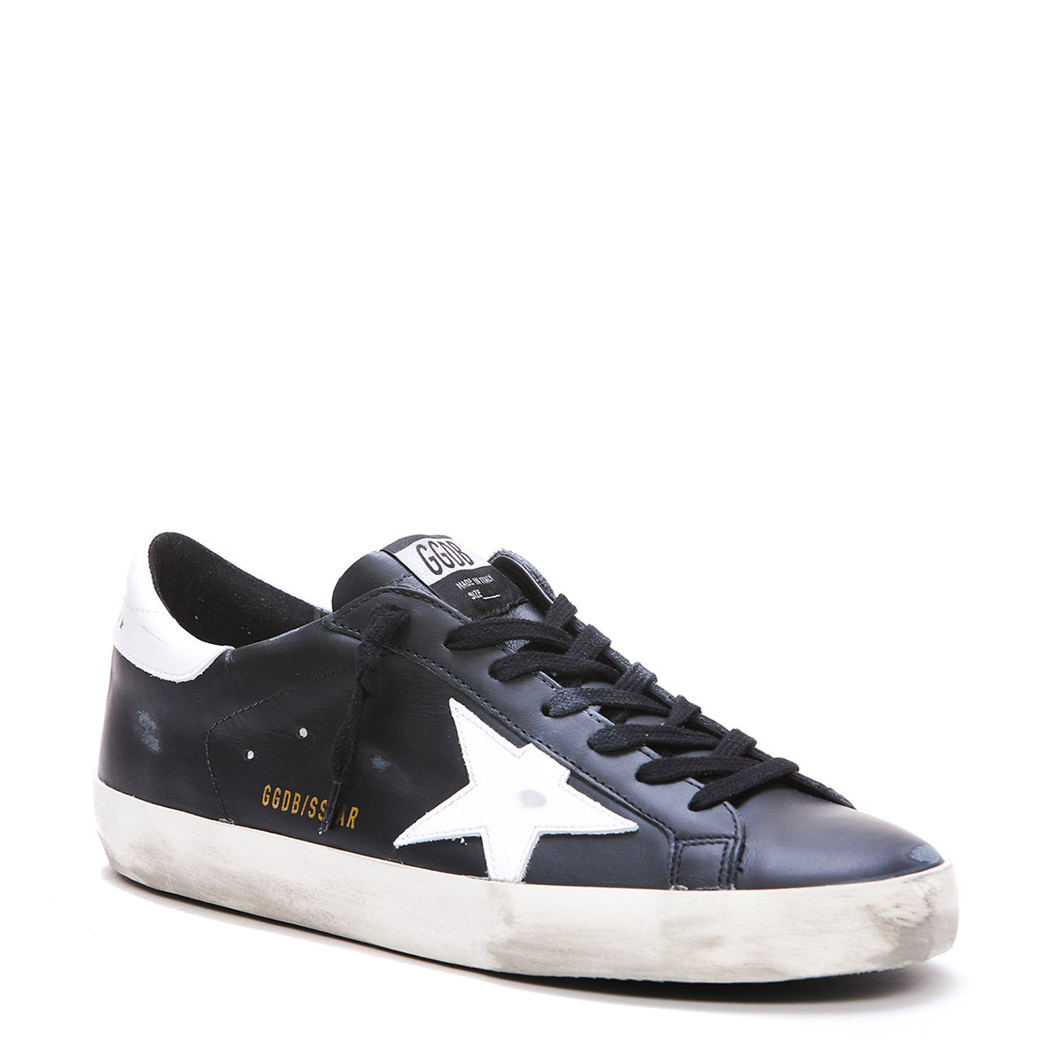 BLACK LEATHER SUPERSTAR SNEAKERS