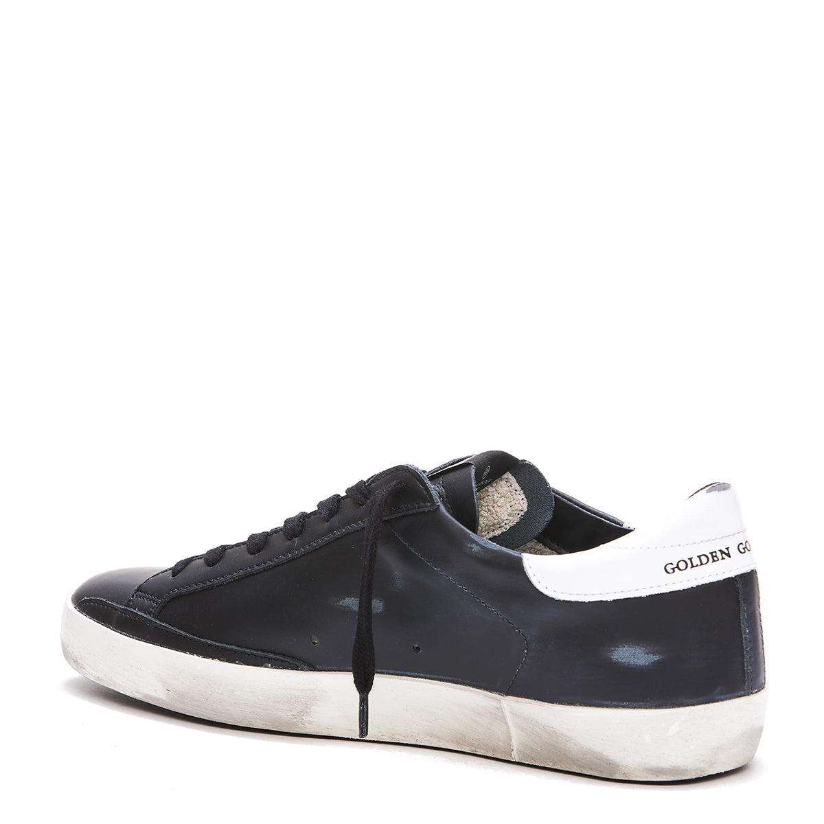 BLACK LEATHER SUPERSTAR SNEAKERS