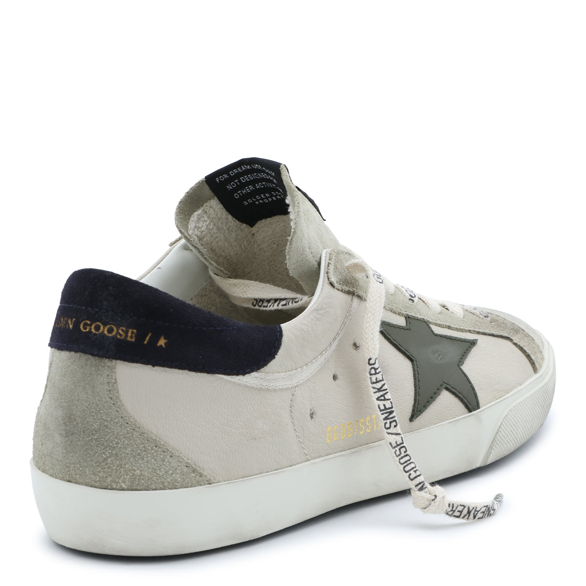 GREY AND BLUE LEATHER SUPER STAR SNEAKERS