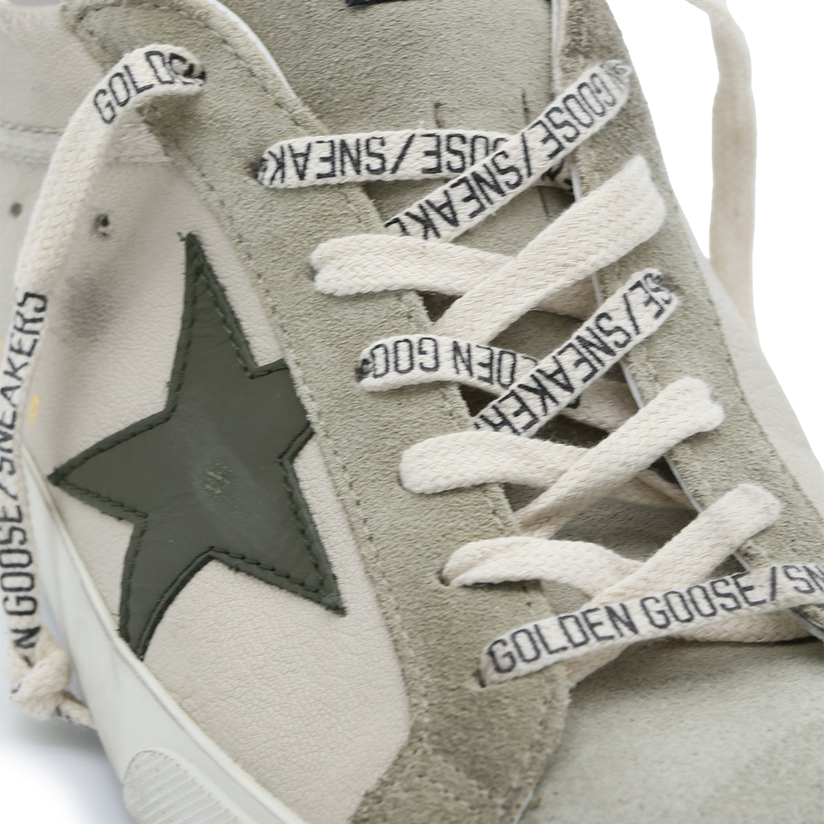 GREY AND BLUE LEATHER SUPER STAR SNEAKERS