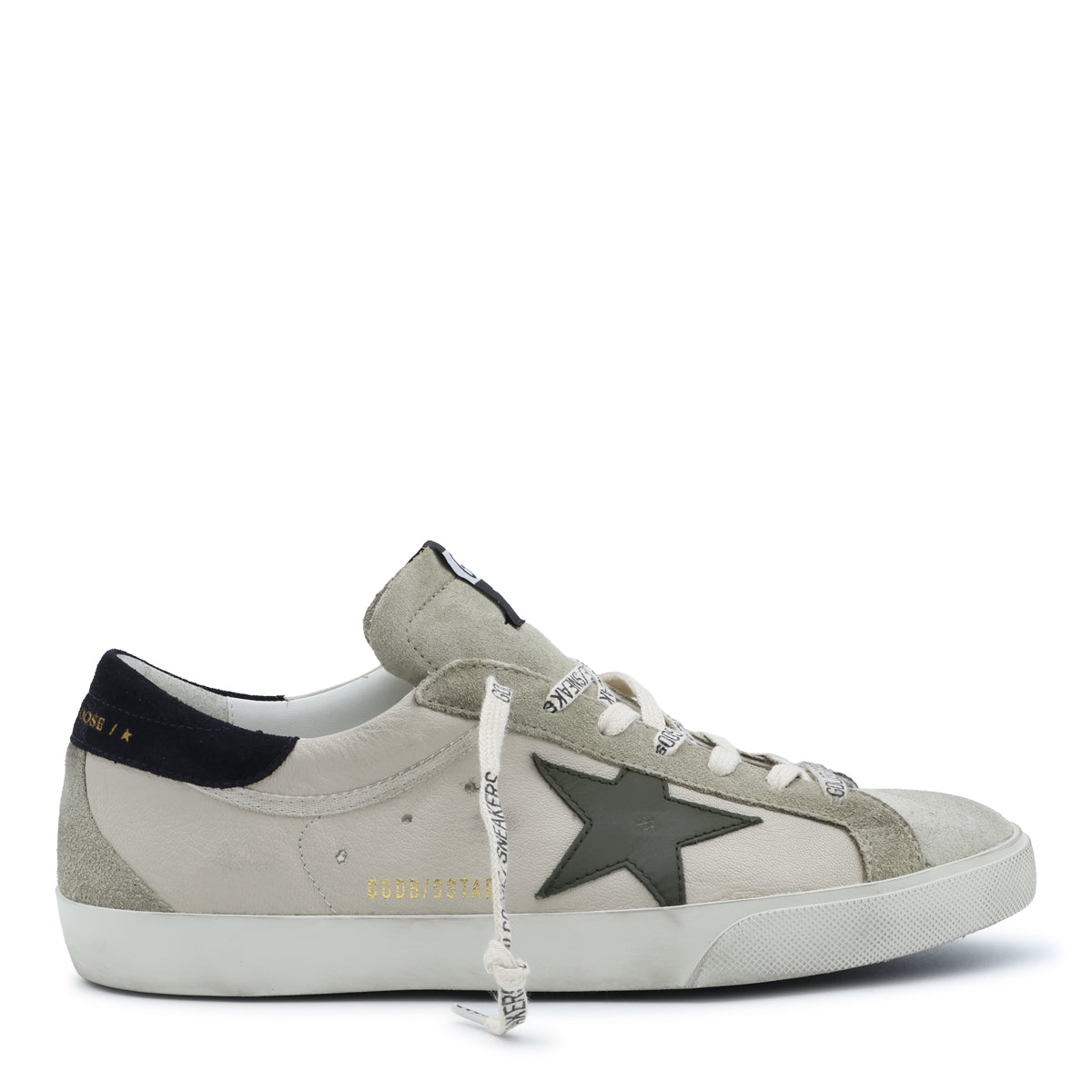 GREY AND BLUE LEATHER SUPER STAR SNEAKERS