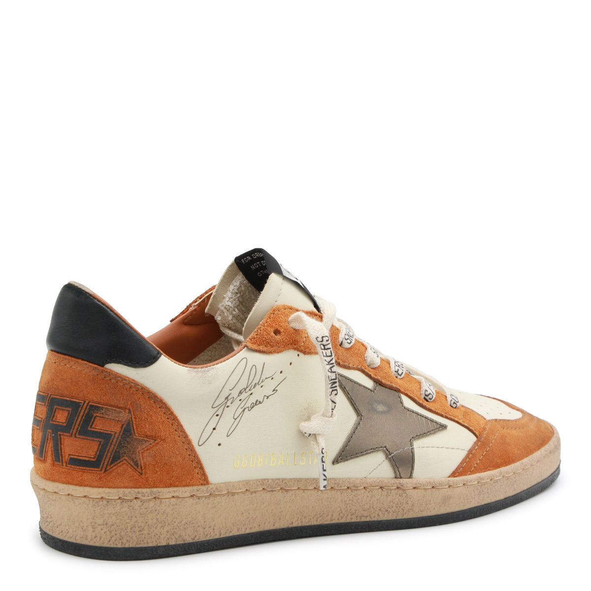 ORANGE AND WHITE LEATHER BALL STAR SNEAKERS