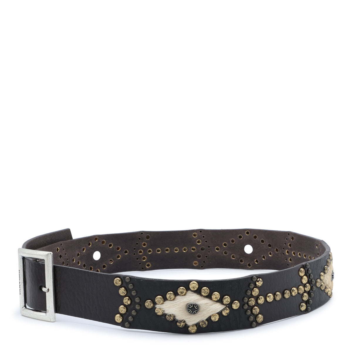 MAHOGANY AND MILK LEATHER BELT