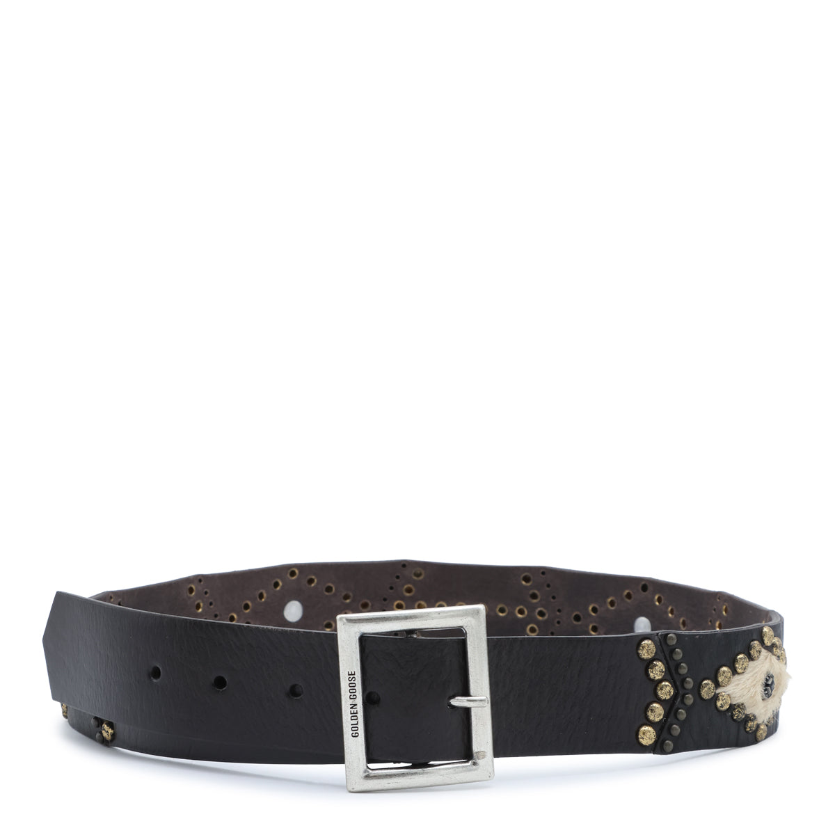 MAHOGANY AND MILK LEATHER BELT