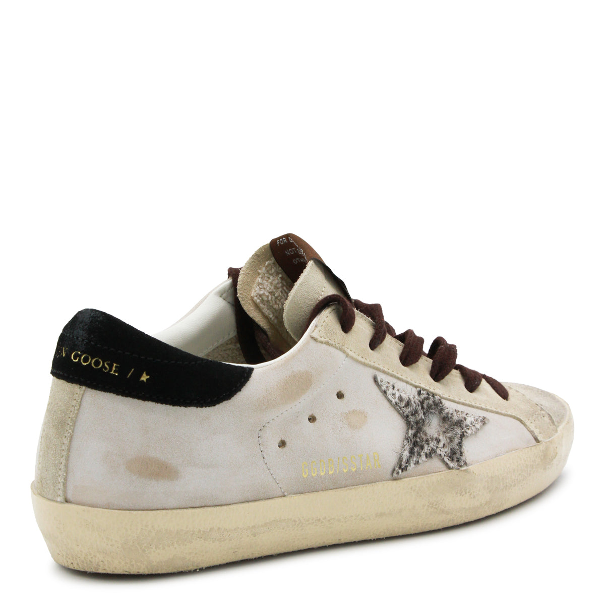 WHITE AND BLACK LEATHER SUPER STAR SNEAKERS