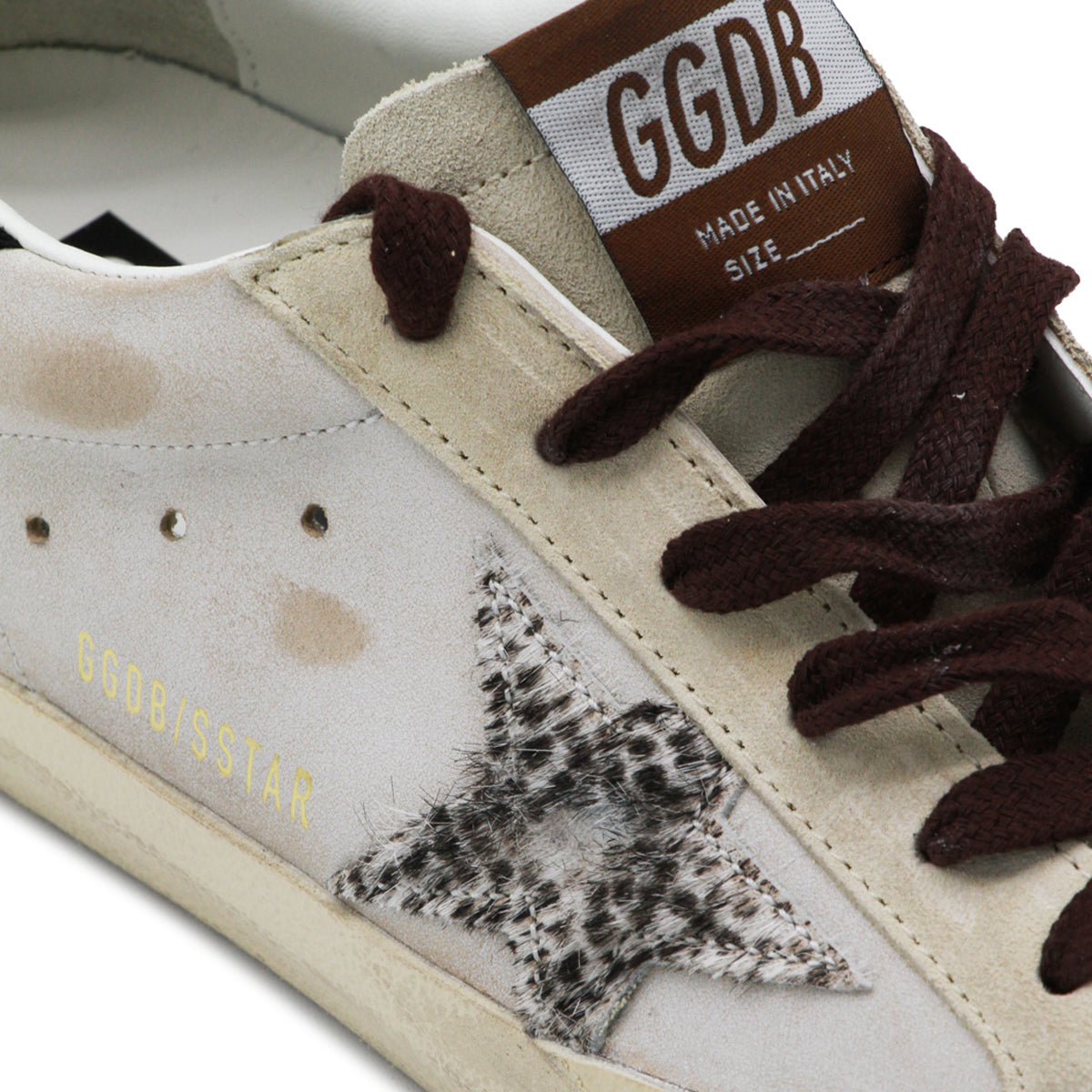 WHITE AND BLACK LEATHER SUPER STAR SNEAKERS