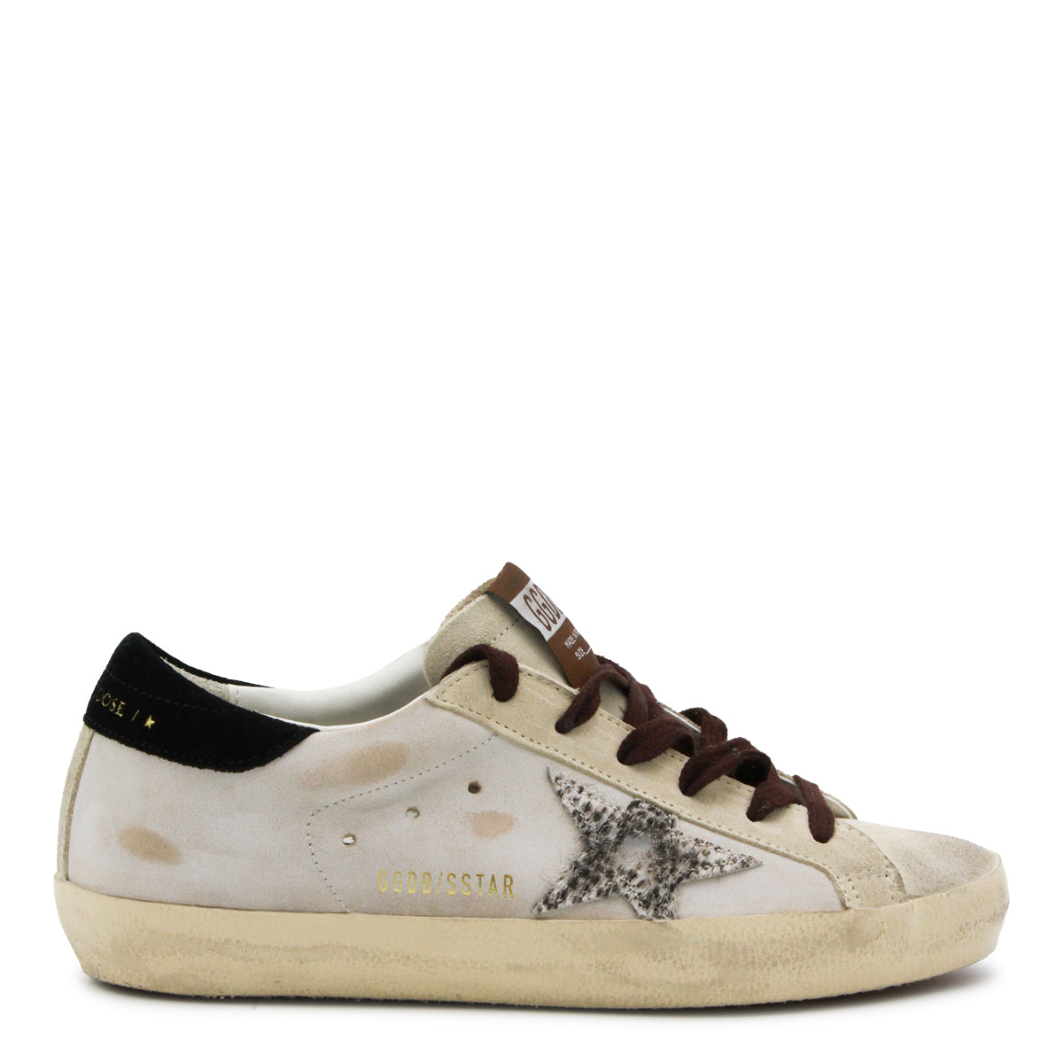 WHITE AND BLACK LEATHER SUPER STAR SNEAKERS
