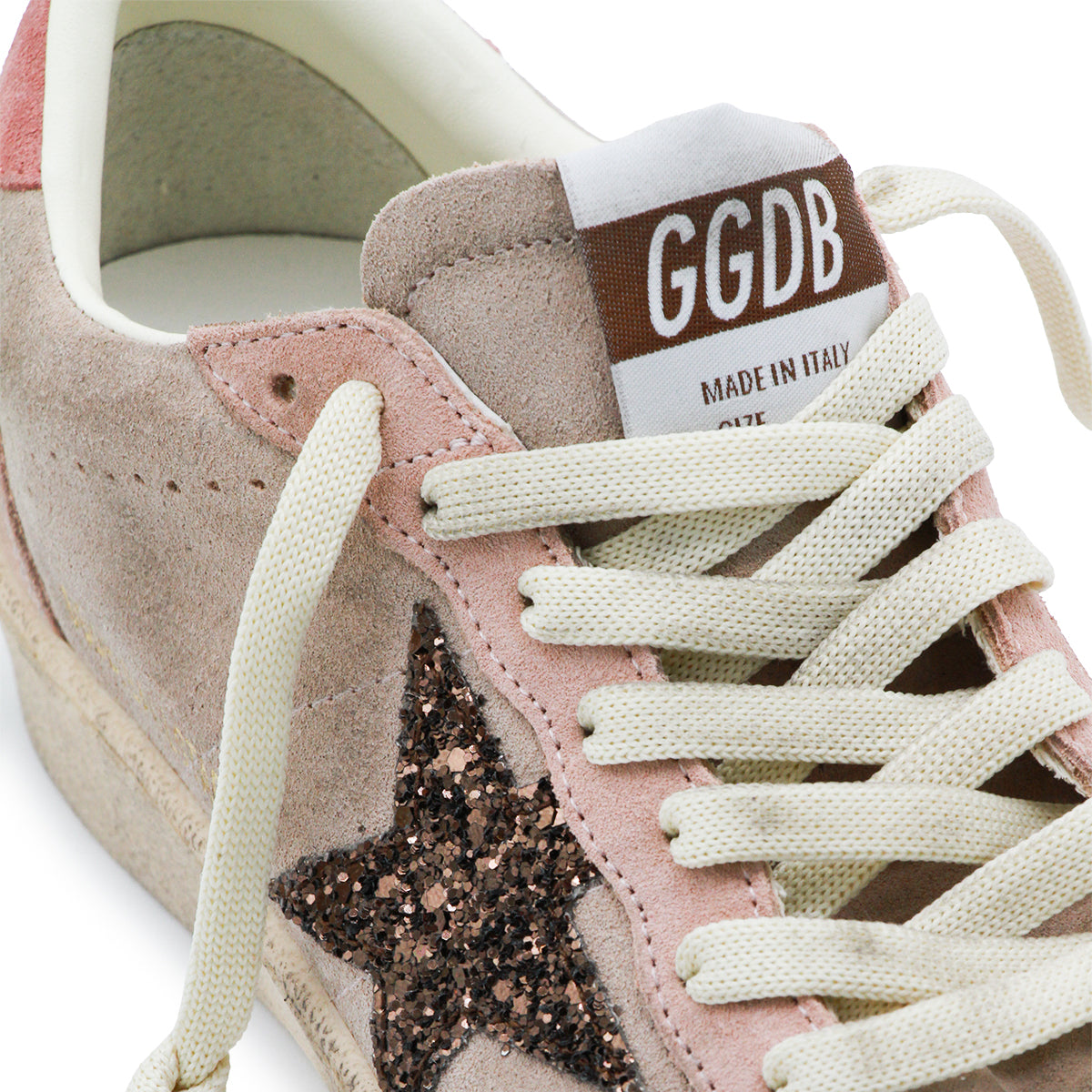 CAMELIA PINK AND NUT BROWN SUEDE STAR SNEAKERS