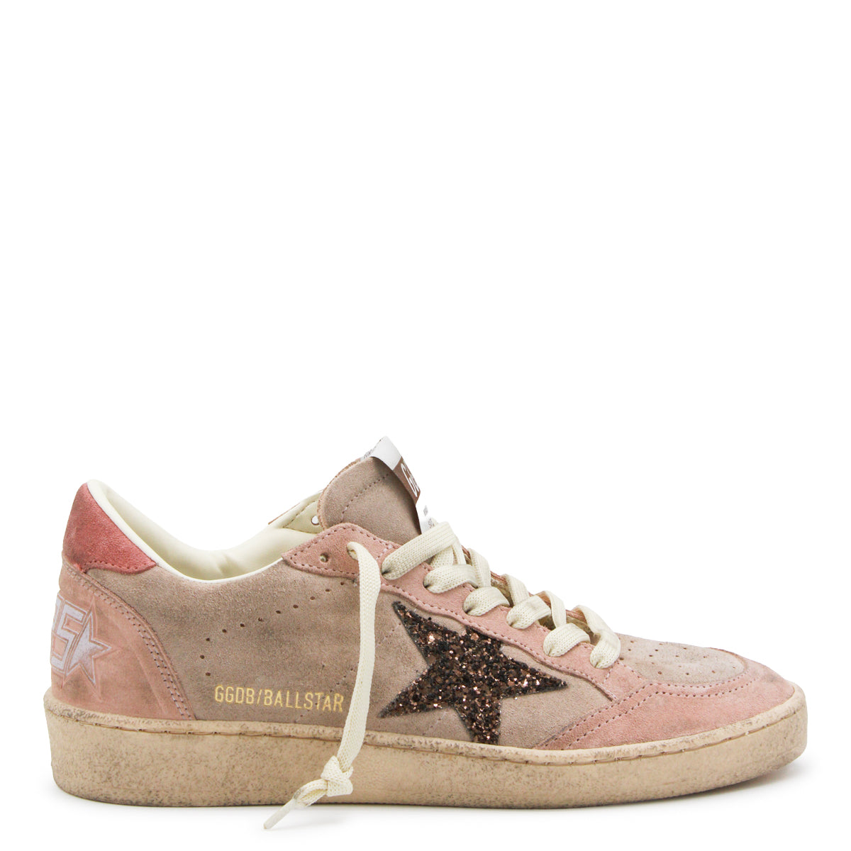 CAMELIA PINK AND NUT BROWN SUEDE STAR SNEAKERS