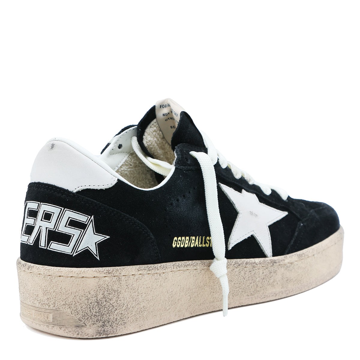 BLACK AND WHITE LEATHER BALLSTAR SNEAKERS