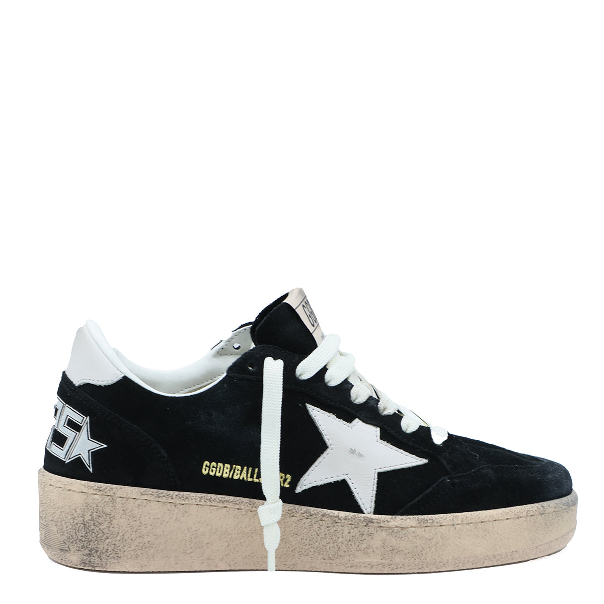 BLACK AND WHITE LEATHER BALLSTAR SNEAKERS