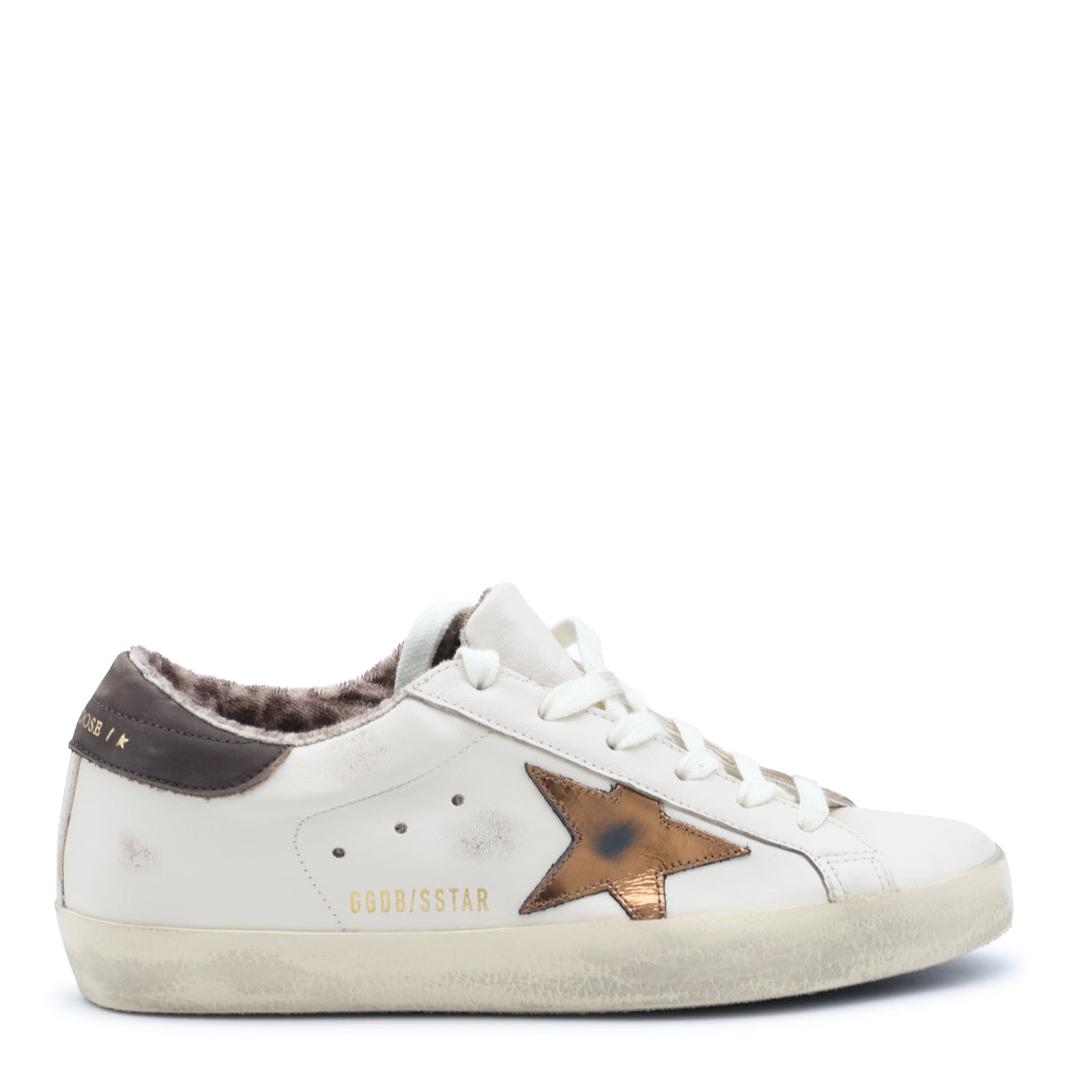 BUTTERCREAM AND BROWN LEATHER SUPER STAR SNEAKERS