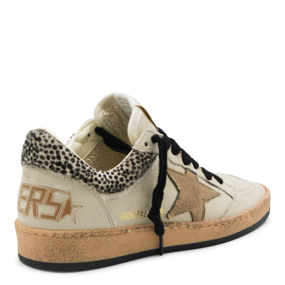 CREAM BLACK AND WHITE LEATHER BALLSTAR SNEAKERS