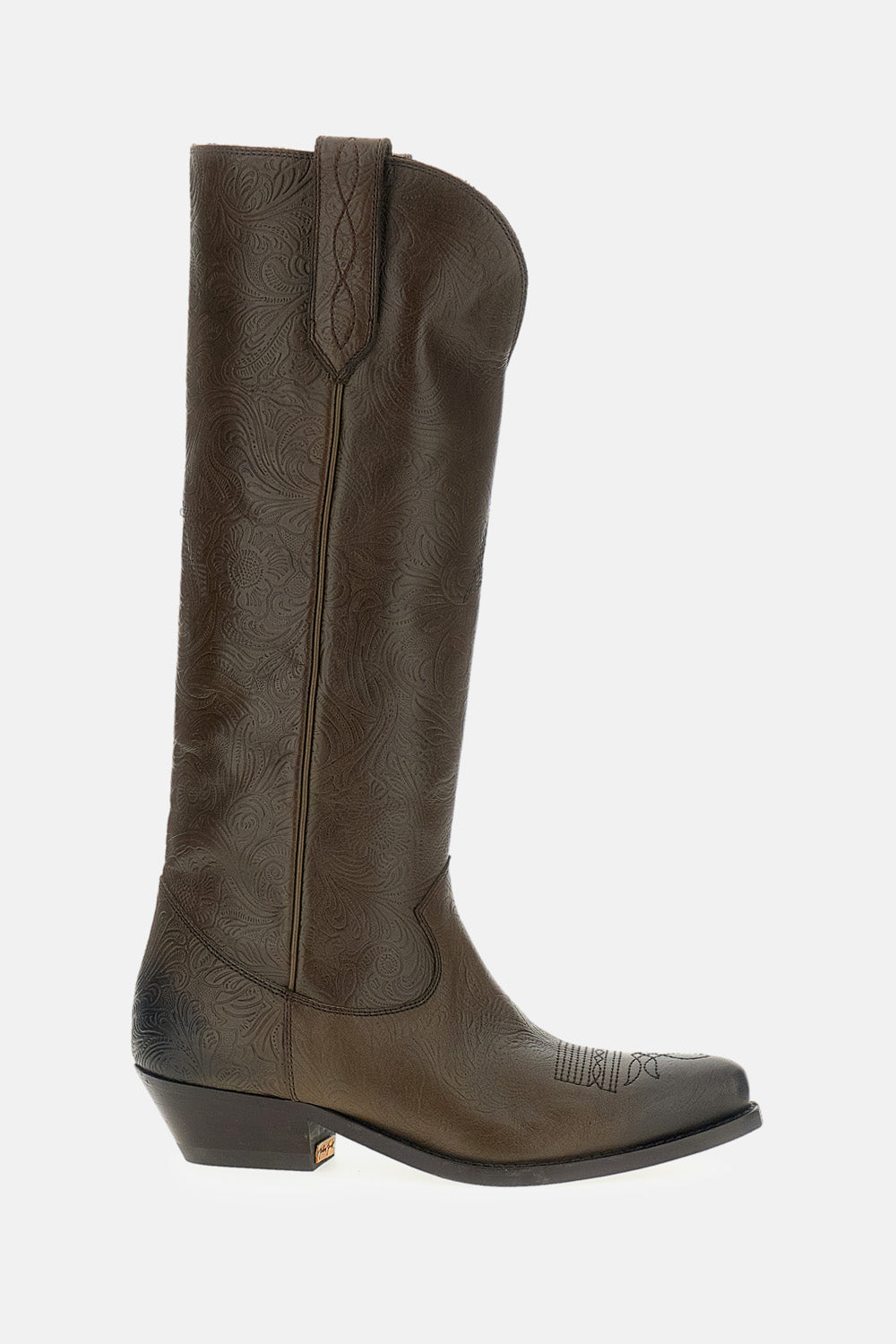 WISH STAR EMBOSSED LEATHER BOOTS