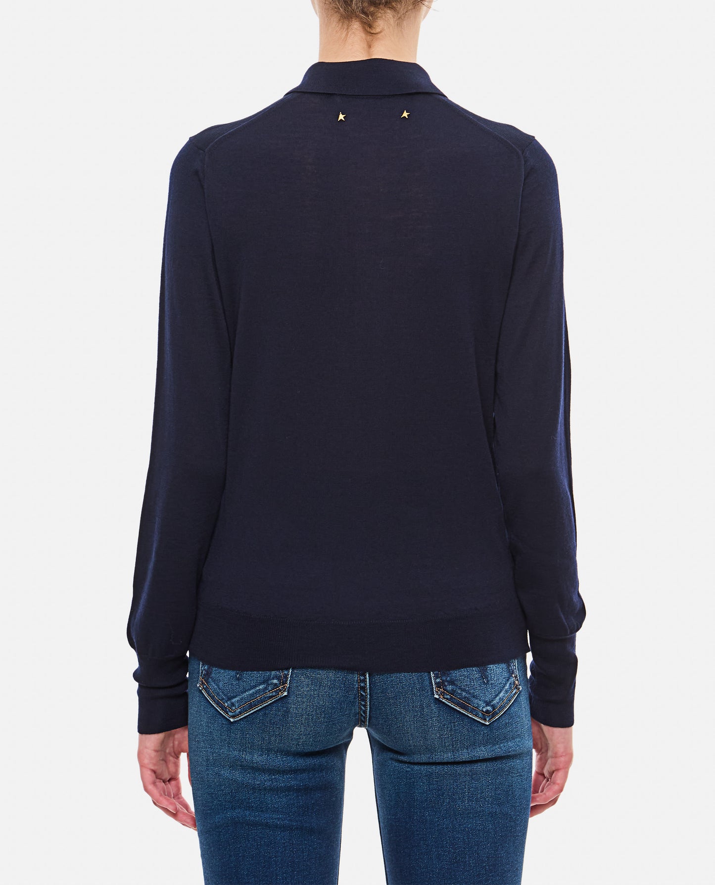 LONG-SLEEVED VIRGIN WOOL POLO SWEATER
