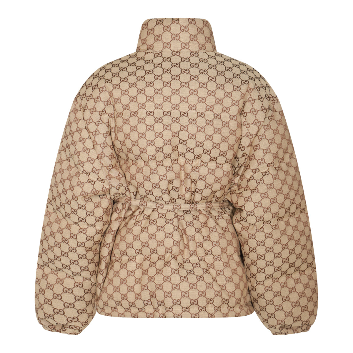 BEIGE COTTON GG PUFFER DOWN JACKET