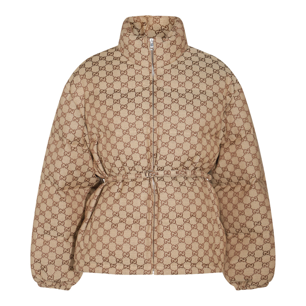 BEIGE COTTON GG PUFFER DOWN JACKET