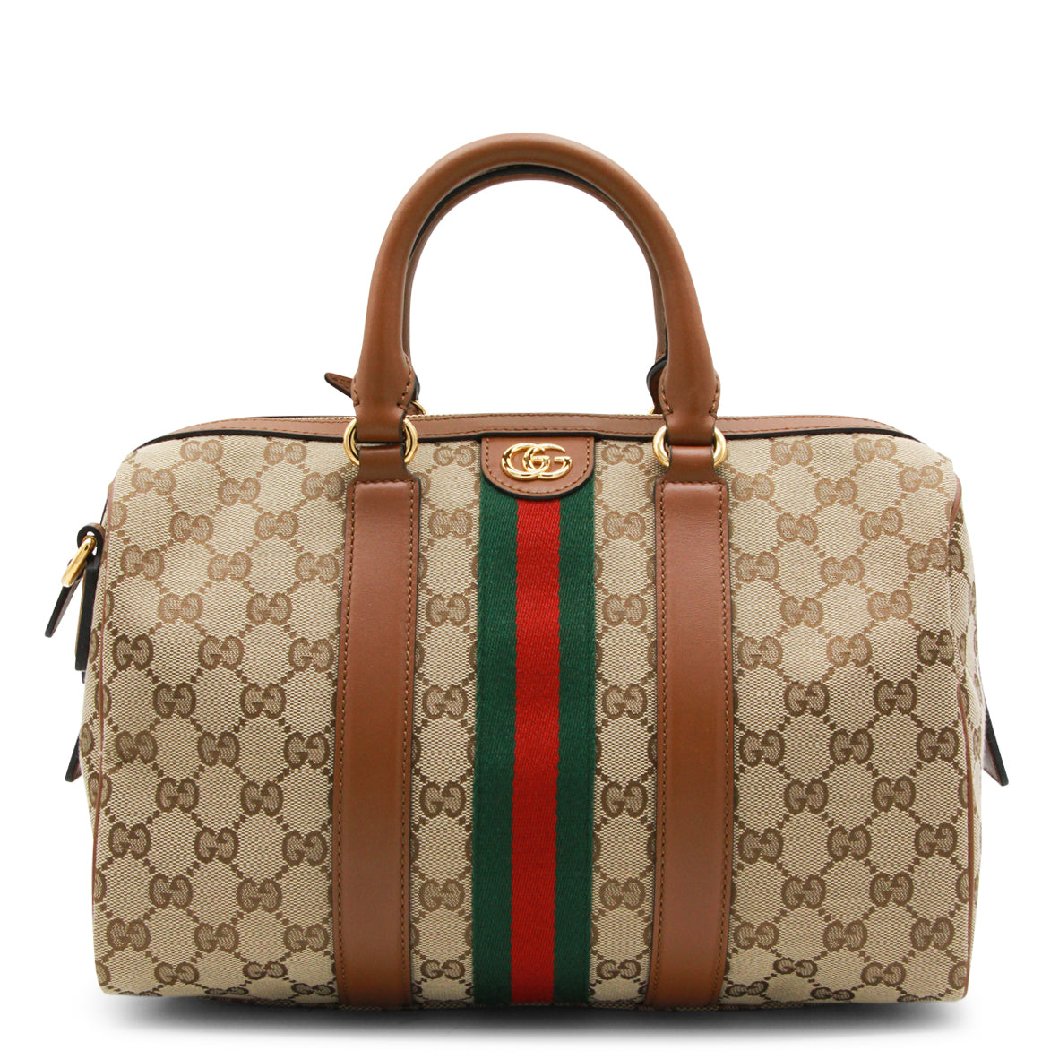 BEIGE OPHIDIA MEDIUM TOP HANDLE BAG