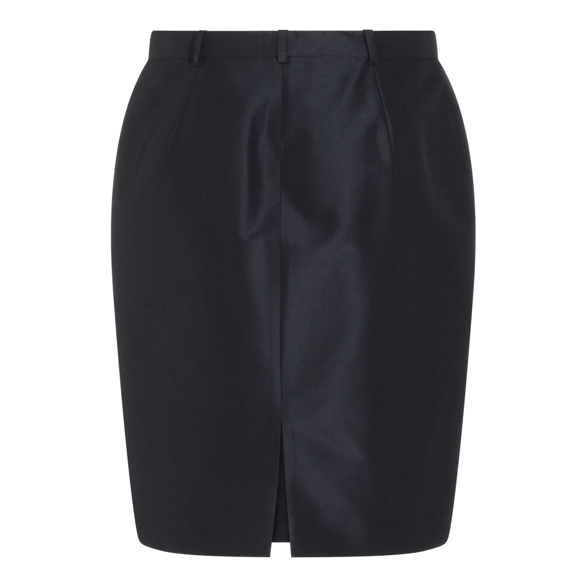 NAVY SILK MINI SKIRT