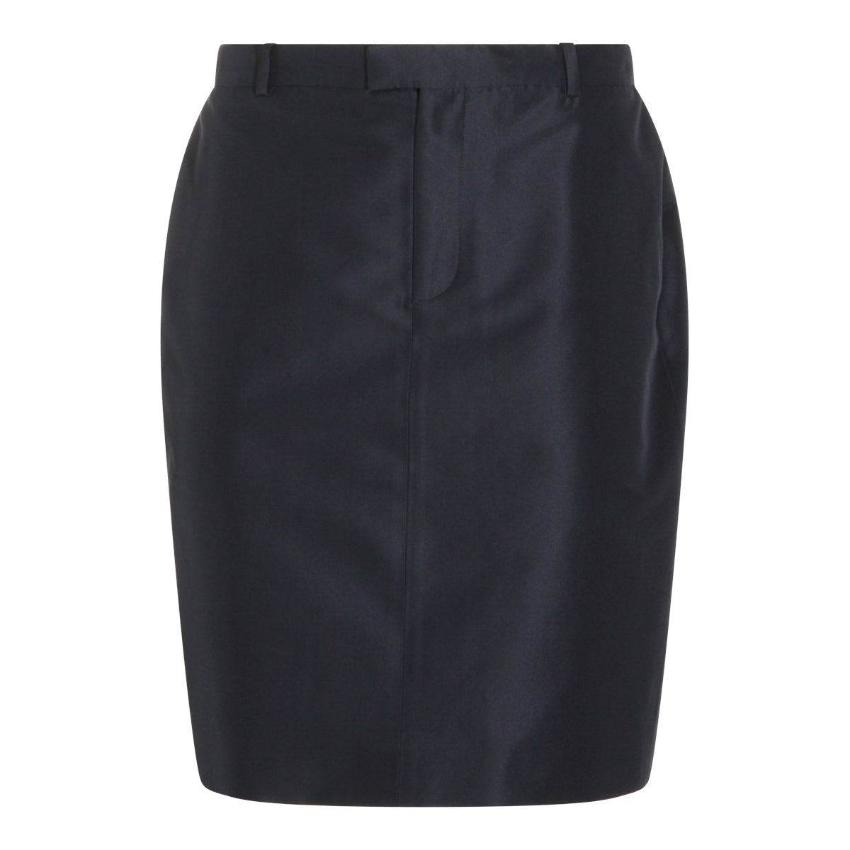 NAVY SILK MINI SKIRT