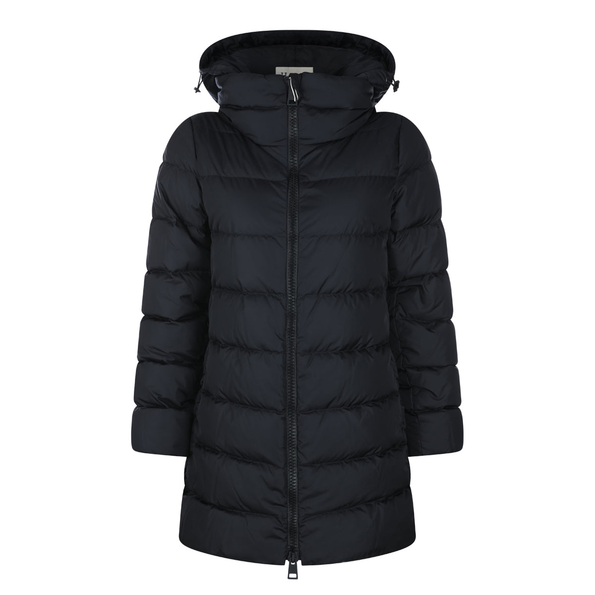 BLACK PUFFER MID DOWN JACKET
