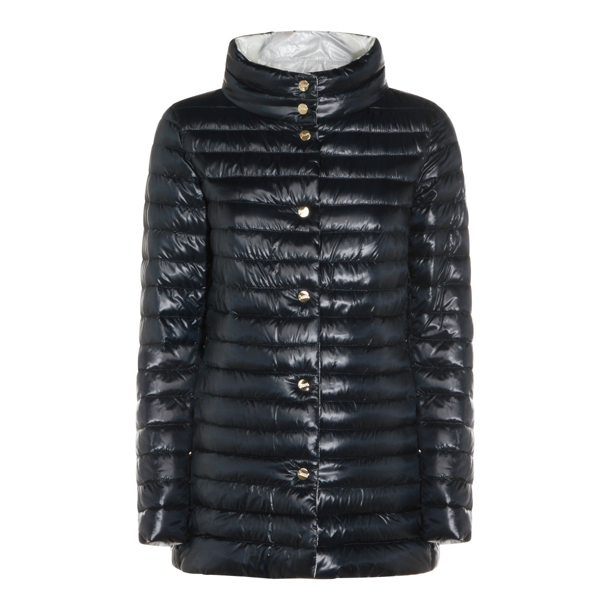 BLUE NAVY PUFFER MIDI DOWN JACKET