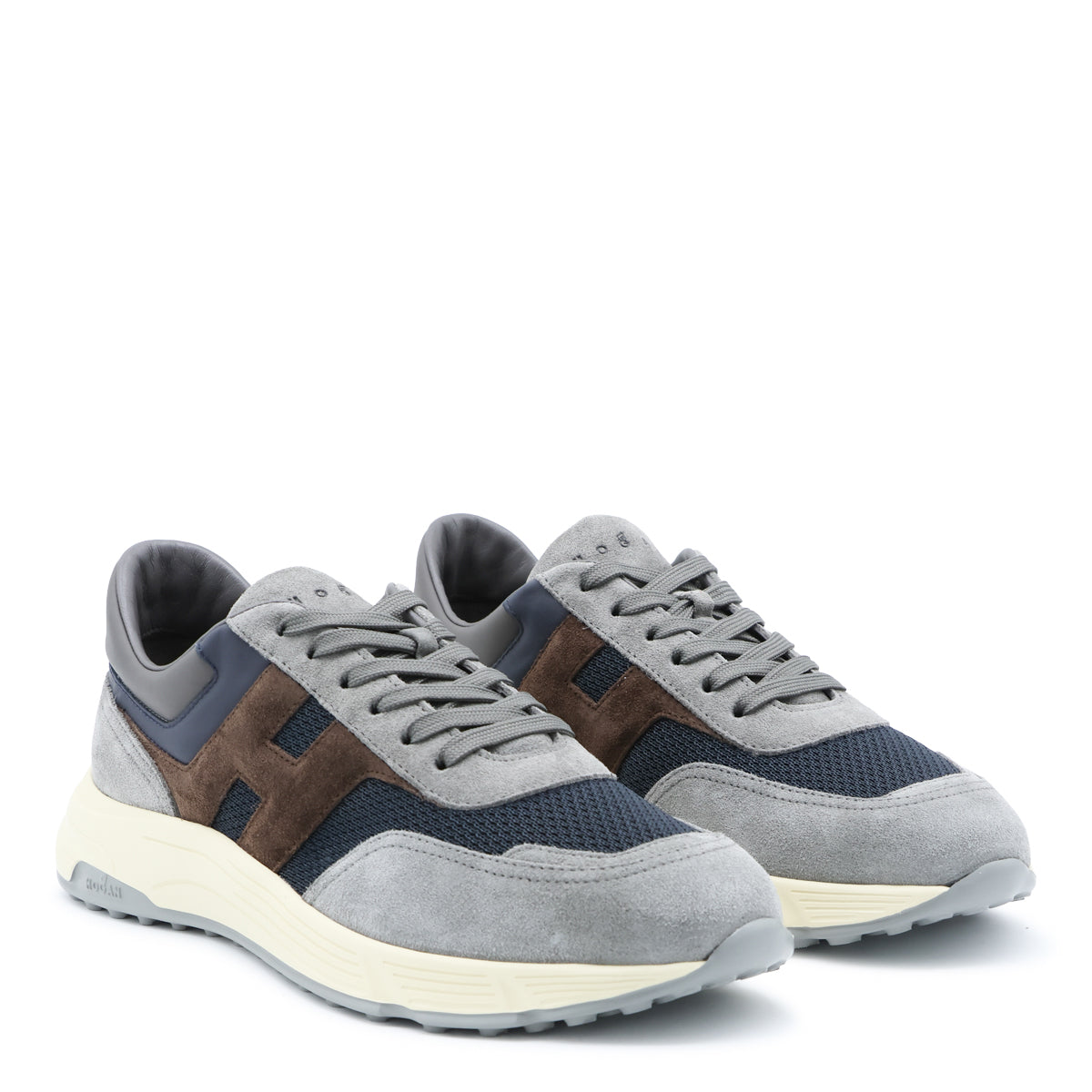 GREY BLUE AND BROWN LEATHER HYPERLIGHT SNEAKERS