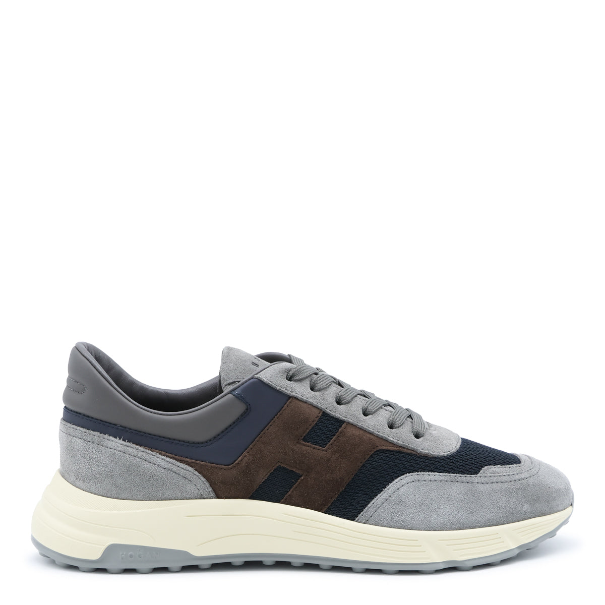 GREY BLUE AND BROWN LEATHER HYPERLIGHT SNEAKERS