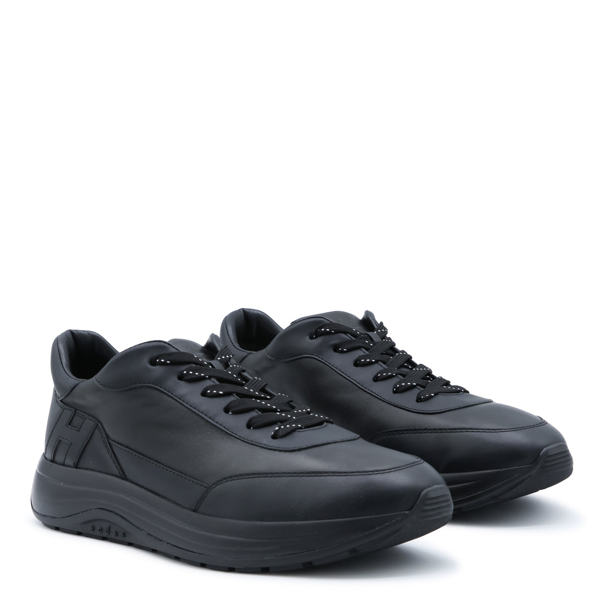 BLACK LEATHER HI-LIGHT SNEAKERS
