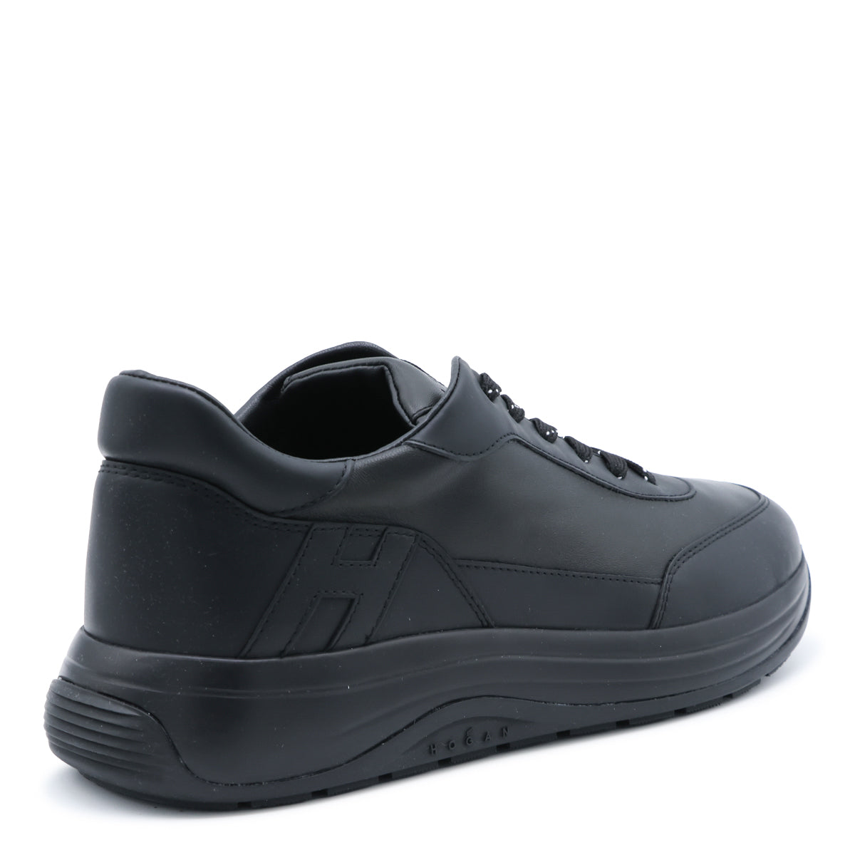 BLACK LEATHER HI-LIGHT SNEAKERS