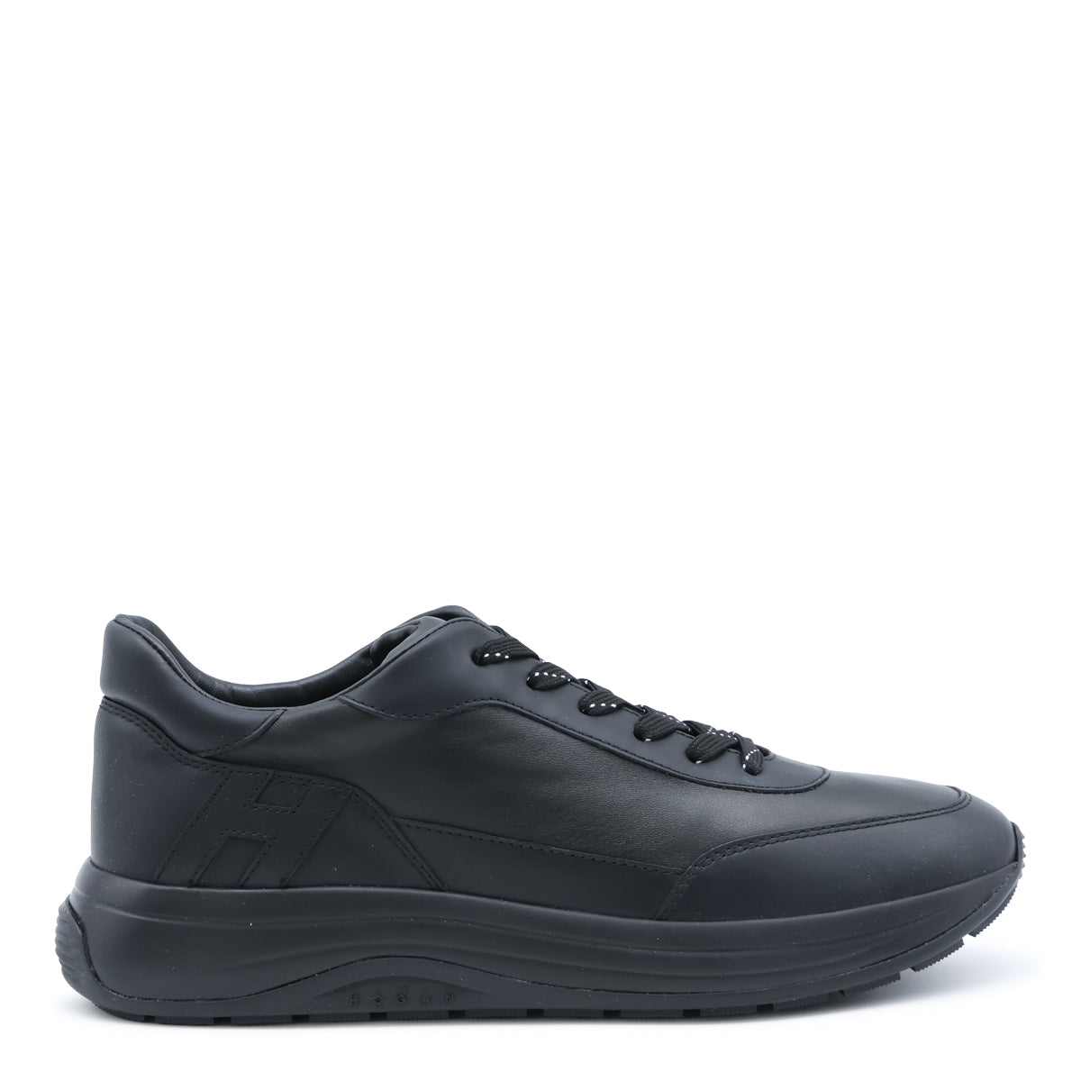 BLACK LEATHER HI-LIGHT SNEAKERS