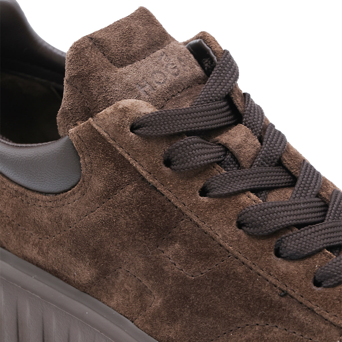 BROWN SUEDE H-STRIPES SNEAKERS