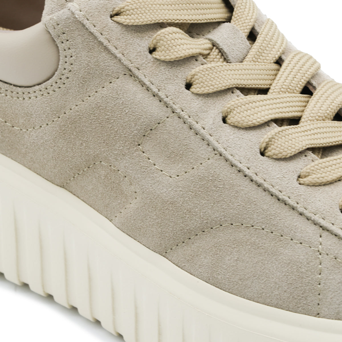 BEIGE SUEDE H-STRIPES SNEAKERS