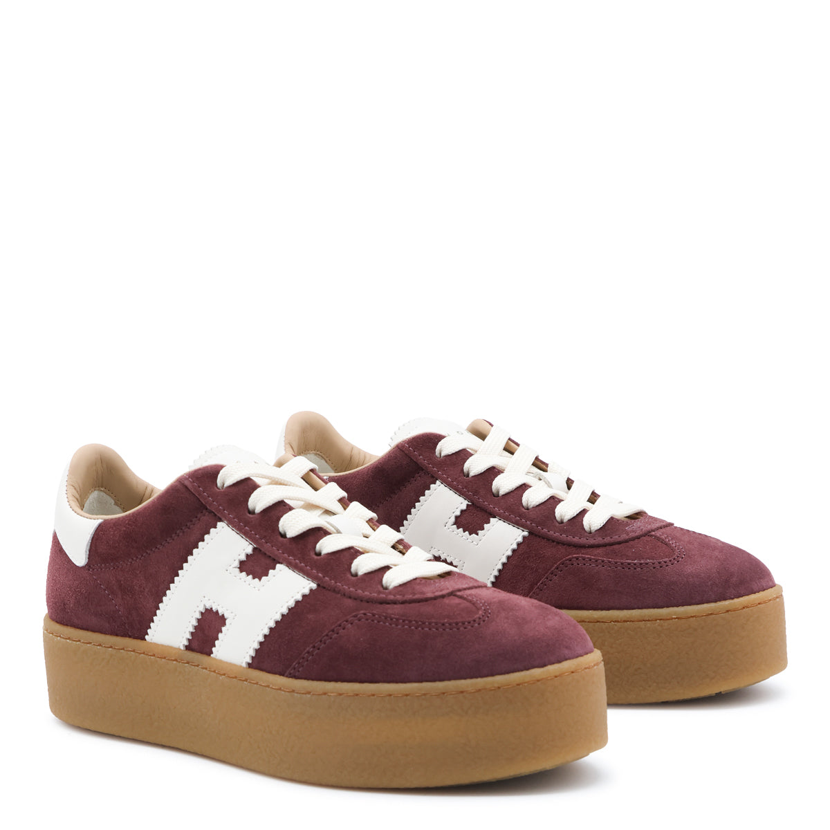 BURGUNDY SUEDE COOL PLATFORM SNEAKERS