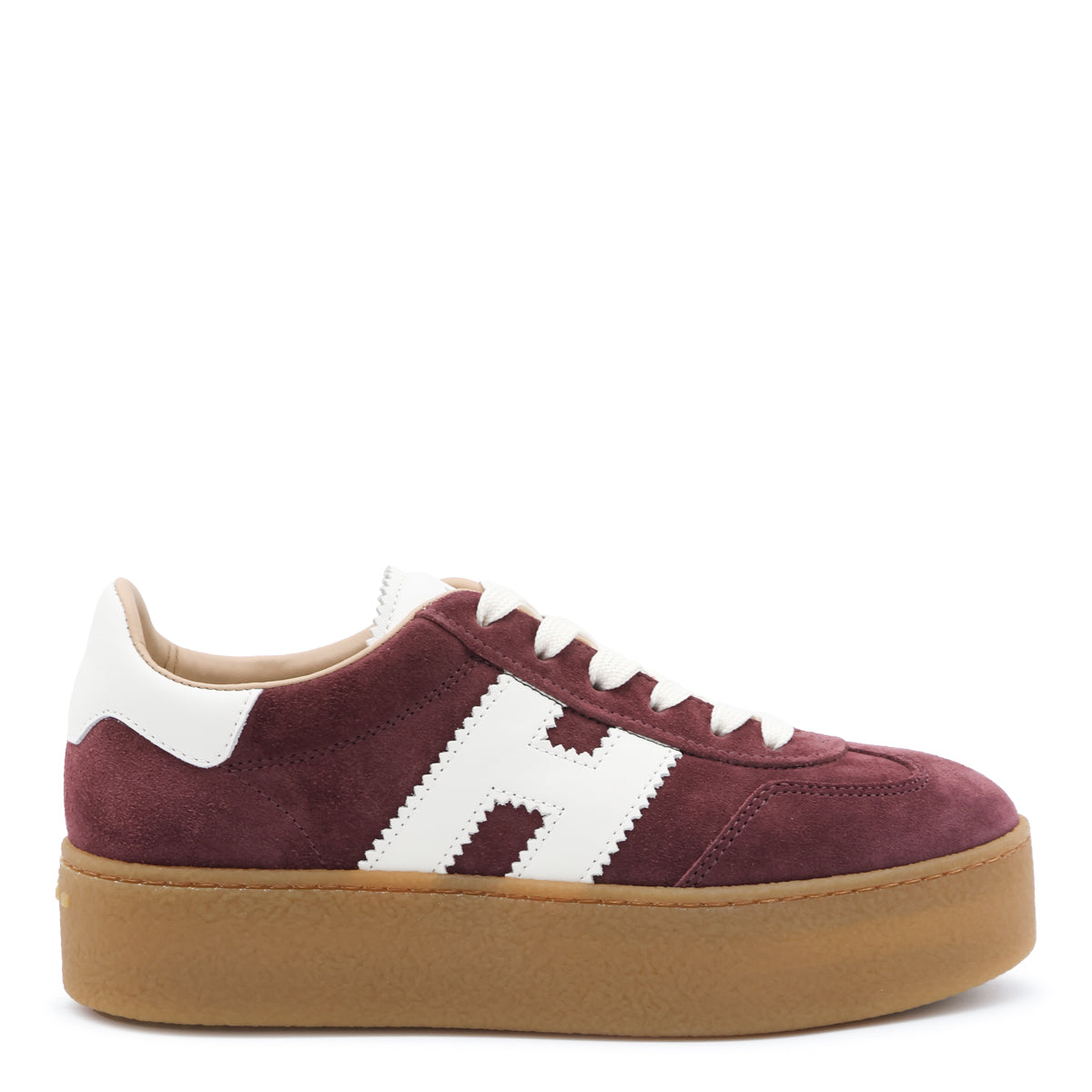 BURGUNDY SUEDE COOL PLATFORM SNEAKERS