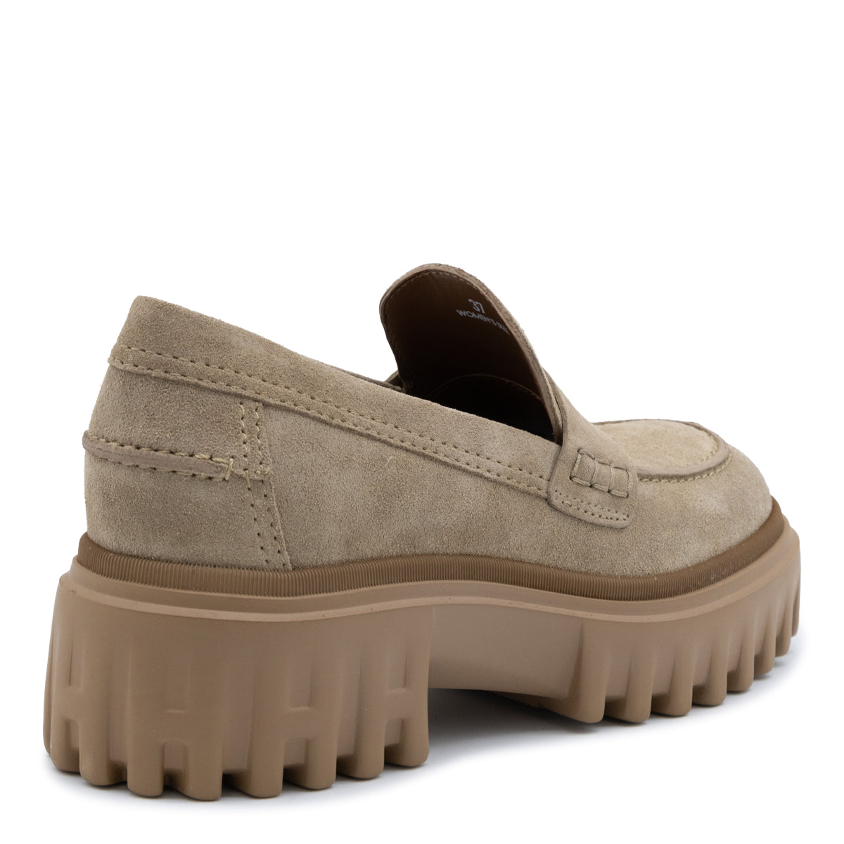 BEIGE SUEDE PLATFORM LOAFERS